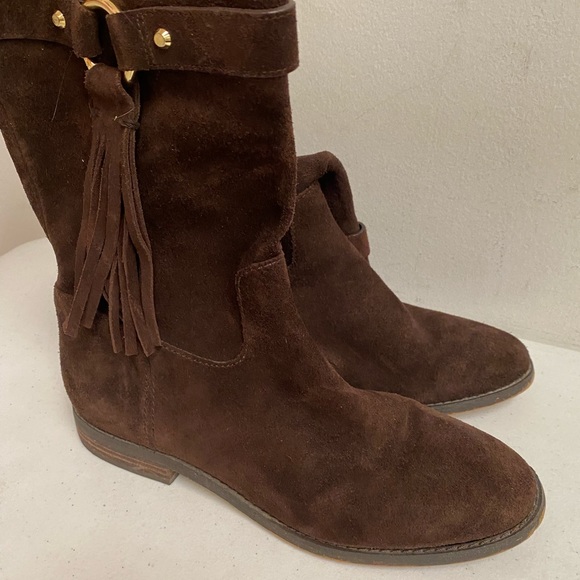 Michael Kors Rhea Fringe Brown Boots - Picture 4 of 10